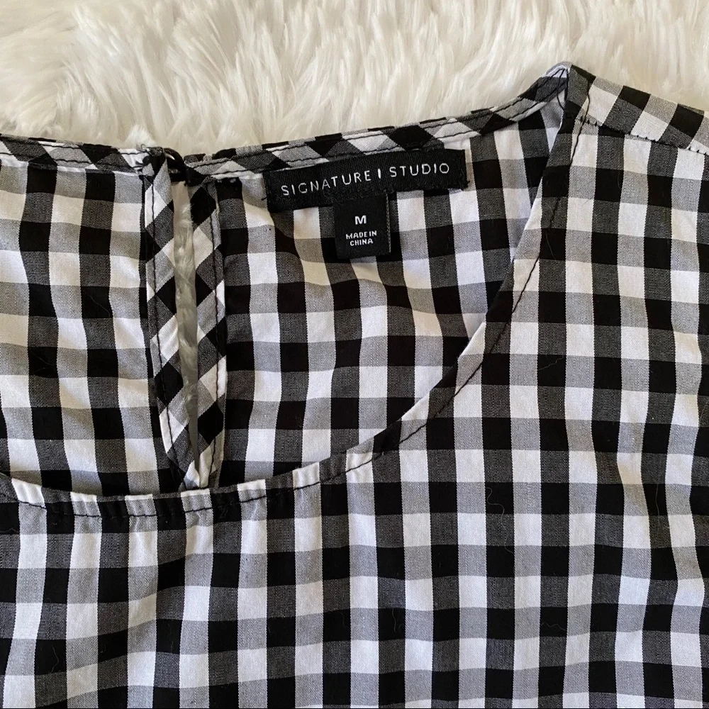Gingham Cold Shoulder Top - Picture 5 of 5